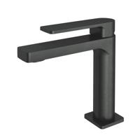 Hotbath Gal - Wastafelmengkraan - zonder Waste - Laag - Geborsteld Gunmetal PVD - Opbouw - Messing