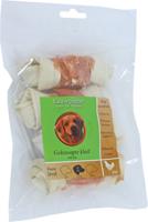 Natuurlijke Snack kluif geknoopt plus kip 10 cm zak a 4st - Gebr de boon