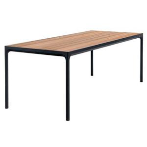 Houe Four tuintafel 210x90 bamboe, zwart onderstel