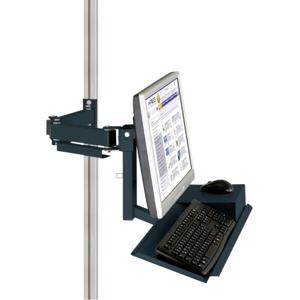 Manuflex ZB8286.7016 Standaard monitor dragers voor CANTOLAB en aluminium met toetsenbord- en muis platte, VESA-adapter 100 mm