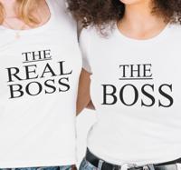 Moeders en dochters t-shirts De baas en echte baas t-shirt