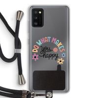 Happy days: Samsung Galaxy A41 Transparant Hoesje met koord