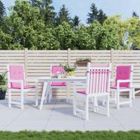 VidaXL Stoelkussens 4 st lage rug stof roze