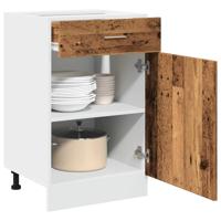 Onderkast met lade 50x46x81,5 cm bewerkt hout oud houtkleurig
