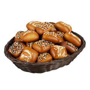 Kesper Brood/fruit mandje - gevlochten kunststof - donkerbruin - ovaal - L24 x B20 x H6 cm - broodmandjes   -