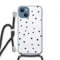 Blauwe stippen: iPhone 13 mini Transparant Hoesje met koord