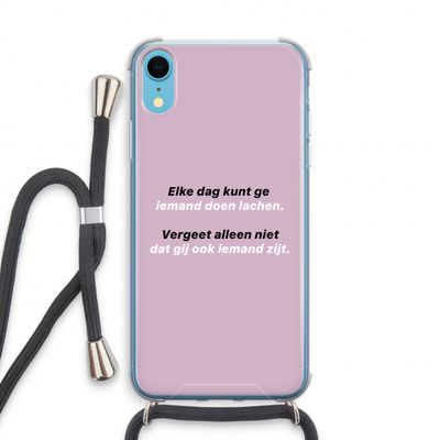 gij zijt ook iemand: iPhone XR Transparant Hoesje met koord