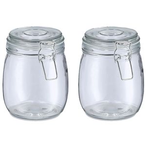 Weckpot/inmaakpot Alfie - 2x - 750 ml - glas - beugelsluiting - D11 x H14 cm