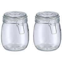 Weckpot/inmaakpot Alfie - 2x - 750 ml - glas - beugelsluiting - D11 x H14 cm