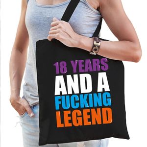 18 year legend kado tas zwart voor dames - Feest Boodschappentassen