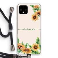 Zonnebloemen: Pixel 4 Transparant Hoesje met koord
