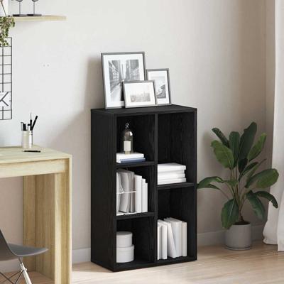 Boekenkast Zwart Eiken 50x25x80 cm Engineered Wood