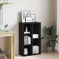 Boekenkast Zwart Eiken 50x25x80 cm Engineered Wood