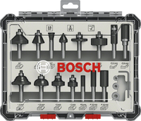 Bosch Accessoires 15-delige gemengde freesset - schachtdiameter 6 mm - 2607017471 - thumbnail
