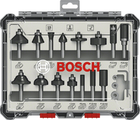 Bosch Accessoires 15-delige gemengde freesset - schachtdiameter 6 mm - 2607017471