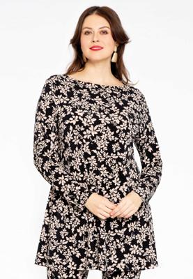 Yoek Tuniek flare boothals EMILY | Zwart | Maat 54/56