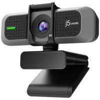 j5create JVU430-N 4K-webcam 3840 x 2160 Pixel Geïntegreerd afdekpaneel, Microfoon, Klemhouder, Standvoet - thumbnail