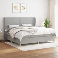 Boxspring met matras stof lichtgrijs 200x200 cm