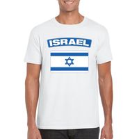 T-shirt Israelische vlag wit heren 2XL  - - thumbnail