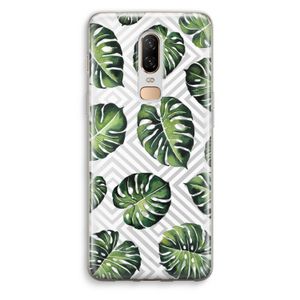 Geometrische jungle: OnePlus 6 Transparant Hoesje