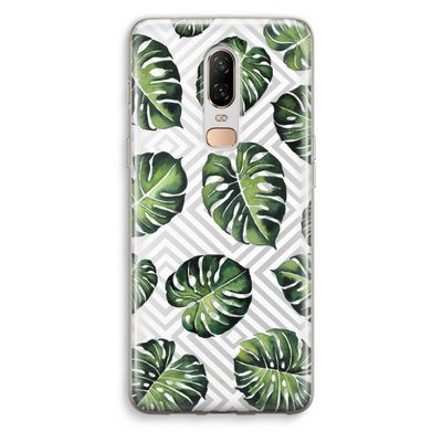 Geometrische jungle: OnePlus 6 Transparant Hoesje