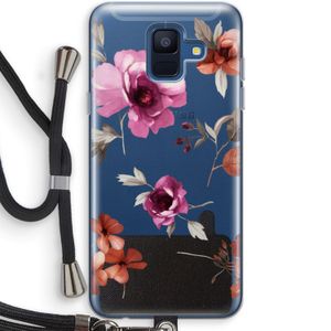 Geschilderde bloemen: Samsung Galaxy A6 (2018) Transparant Hoesje met koord