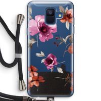 Geschilderde bloemen: Samsung Galaxy A6 (2018) Transparant Hoesje met koord