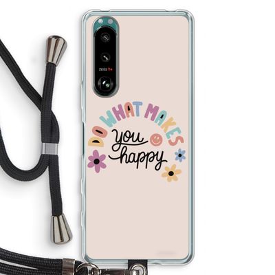 Happy days: Sony Xperia 5 III Transparant Hoesje met koord