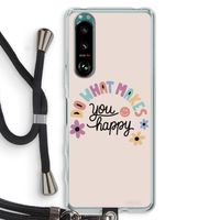 Happy days: Sony Xperia 5 III Transparant Hoesje met koord