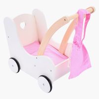 Houten Poppenloopwagen Roze/Wit - thumbnail
