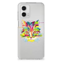 Motorola Moto G73 Telefoonhoesje met Naam Cat Color - thumbnail