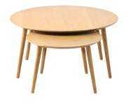 Salontafel Adda Rond Naturel Eiken Set van 2 - Giga Living