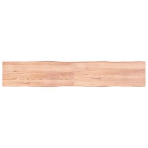 Tafelblad natuurlijke rand 220x40x4 cm eikenhout lichtbruin