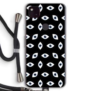 Eyes pattern: Pixel 4a 5G Transparant Hoesje met koord