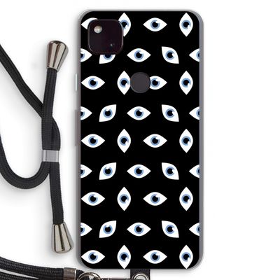 Eyes pattern: Pixel 4a 5G Transparant Hoesje met koord