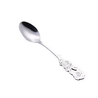 Kleine mini roestvrijstaal Rose Flower koffie lepel Strring lepel theelepel theelepel dessert lepel lange handvat servies (zilver)