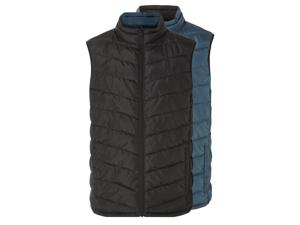 LIVERGY Heren bodywarmer (M, Zwart/blauw)