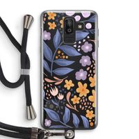 Flowers with blue leaves: Samsung Galaxy J8 (2018) Transparant Hoesje met koord