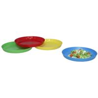 Gerimport Picknick/camping borden - 4x stuks - 18 cm - multi - kunststof - herbruikbaar