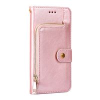 iPhone XR hoesje - Bookcase - Koord - Pasjeshouder - Portemonnee - Rits - Kunstleer - Rose Goud