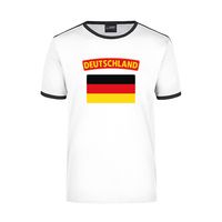 Deutschland wit/zwart ringer t-shirt Duitsland met vlag voor heren