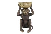Decoratiefiguur AAP 50 cm handgemaakt met schelp zwart goud - 48051