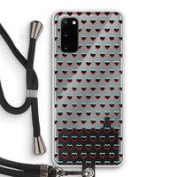 Hartjes: Samsung Galaxy S20 Transparant Hoesje met koord