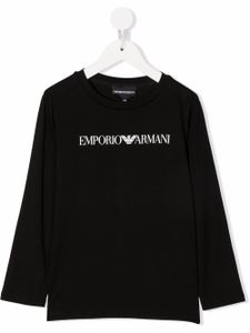 Emporio Armani Kids t-shirt à logo imprimé - Noir