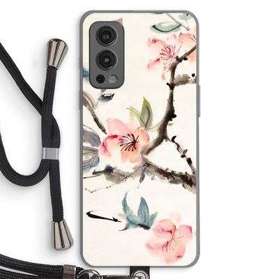 Japanse bloemen: OnePlus Nord 2 5G Transparant Hoesje met koord
