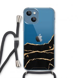 Gouden marmer: iPhone 13 mini Transparant Hoesje met koord