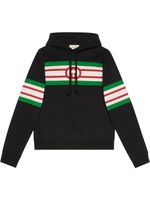 Gucci stripe-print hoodie - Noir - thumbnail