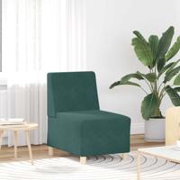Modulaire bankeenheid zonder armleuningen donkergroen 55 cm fluweel