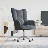 Relaxstoel fluweel donkergrijs