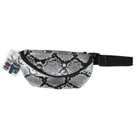 Heuptasje/buideltasje/fanny pack grijze slangenprint 22 x 15 cm